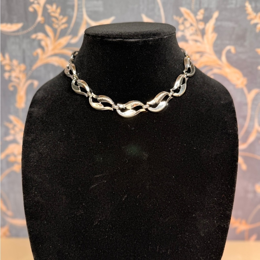Vintage Estate Silver Toned Link Choker Necklace Lot A68